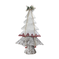NORTHLIGHT 22" White And Contemporary Christmas Tree Decor In Red