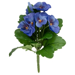 ALLSTATE 8" Pansy Artificial Silk Floral Bouquet In Blue