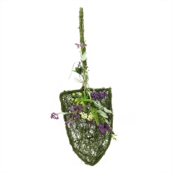 SELECT ARTIFICIALS 29" Purple And Mixed Berry Butterfly Floral Artificial Shovel Decor In Green