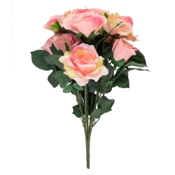 ALLSTATE 18" Rose Artificial Silk Floral Bouquet In Pink
