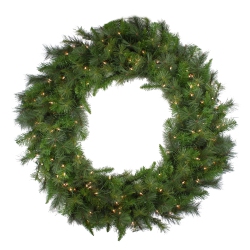 NORTHLIGHT Pre-Lit Canyon Pine Artificial Christmas Wreath - 60-Inch, Clear Lights