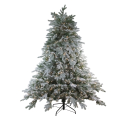 NORTHLIGHT 9' Pre-Lit Full Frosted Butte Fir Artificial Christmas Tree - Clear Lights