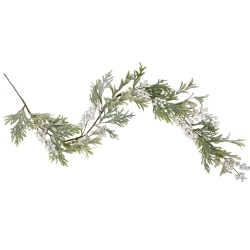 NORTHLIGHT 5' X 10" Berry And Frosted Pine Christmas Garland, Unlit In White