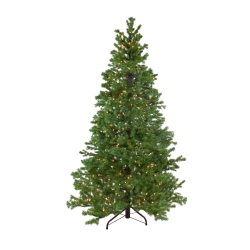 NORTHLIGHT 6.5' Pre-Lit Medium Pine Artificial Christmas Tree - Clear Dura-Lit Lights