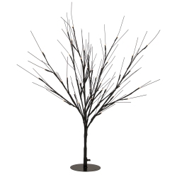 NORTHLIGHT 39" Led Lighted Black Halloween Twig Tree - Warm Lights In White