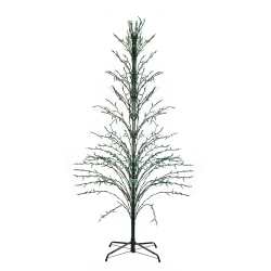 NORTHLIGHT 9' Black Pre-Lit Artificial Cascade Twig Christmas Tree - Lights In Green