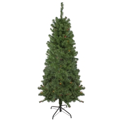 NORTHLIGHT 6' Pre-Lit Alberta Pine Slim Artificial Christmas Tree - Multi Lights