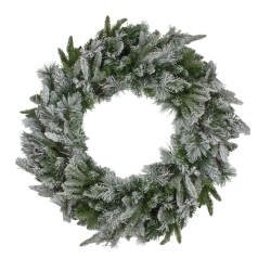 NORTHLIGHT Flocked Rosemary Emerald Angel Pine Artificial Christmas Wreath - 30-Inch, Unlit