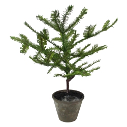 ALLSTATE 17" Artificial Mini Pine Tree In Paper Mache Pot In Green