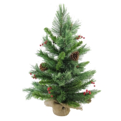 NORTHLIGHT 24" Mixed Cashmere Berry Pine Medium Artificial Christmas Tree - Unlit