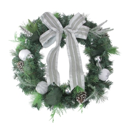 NORTHLIGHT Bow And Pine Cone Artificial Christmas Wreath - 24-Inch, Unlit