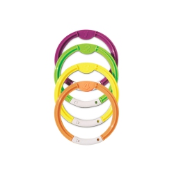 SWIM CENTRAL Set Of 4 Vibrantly Colored Swimming Pool Dive Rings 6.25