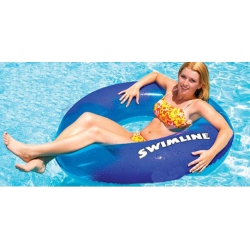 SWIM CENTRAL Inflatable Swimming Pool Transparent Super Graphic Lounging Ring Seat Ages 4 And Up 48" In Blue