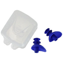 POOL CENTRAL Molded Silicon Ear Plugs Swimming Pool Accessories With Case In Blue