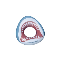 SWIM CENTRAL 38" And Gray Inflatable Kids Shark Mouth Pool Ring In White