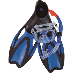 POOL CENTRAL 14+ Years - Swim Fins, Snorkel And Goggle Pool Set - Medium In Blue