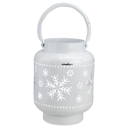 NORTHLIGHT 7" Snowflake Cutout Christmas Candle Lantern In White
