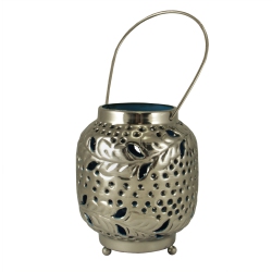 KAEMINGK 4" Tropicalia Silver And Cut-Out Floral Tea Light Candle Holder In Blue