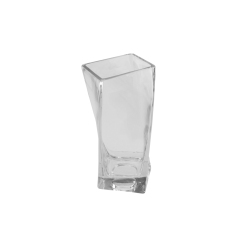 NORTHLIGHT 4.25" Dual Purpose Twisted Rectangular Transparent Glass Tea Light Candle Holder
