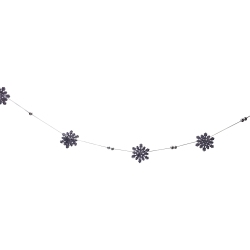 NORTHLIGHT 60" Snowflake And Beaded Christmas Garland In Blue