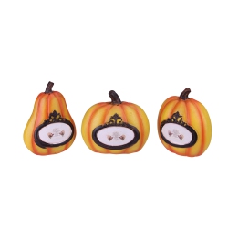 NORTHLIGHT Set Of 3 And Black Pumpkin Thanksgiving Tabletop Decors 5.5" In Orange
