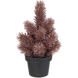 NORTHLIGHT 8.5" Rose Potted Glittered Artificial Pine Christmas Tree - Unlit In Gold