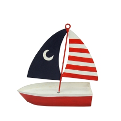 GALLERIE II 5" Red, White And American Flag Nautical Sailboat Christmas Decoration In Blue