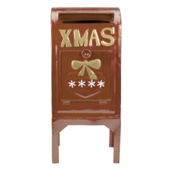 NORTHLIGHT 16" Metal Mailbox Christmas Tabletop Decoration In Orange