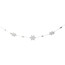 NORTHLIGHT 24" Glittered Snowflake Christmas Garland In White