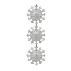 KSA 9" Winter Light Glitter Snowflakes Pendant Christmas Ornament In White