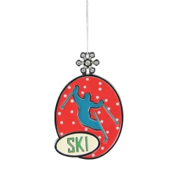 MIDWEST 3.75" Ski Christmas Charm Ornament