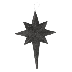 CHRISTMAS CENTRAL 20" Jet Glittered Bethlehem Star Shatterproof Christmas Ornament In Black