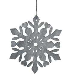 NORTHLIGHT 4.75" Snowflake Hanging Christmas Ornament In Gray