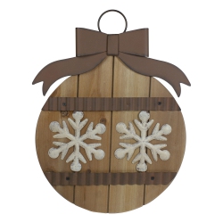 NORTHLIGHT 16" Rustic Snowflakes Christmas Ornament Wall Sign In Brown