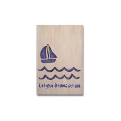 MELROSE 23.25" And Beige "let Your Dreams Get Sail" Wall Plaque In Blue