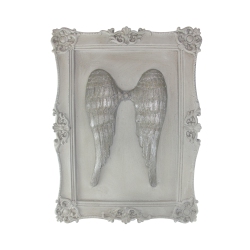 ROMAN 15.5" Religious 3-D Angel Wings Decorative Framed Wall Plaque