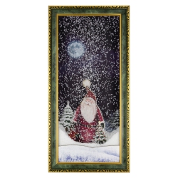 NORTHLIGHT 31" Led Lighted Musical Snowing Santa Wall Plaque