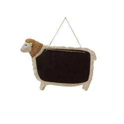 MELROSE Country Rustic Cream And Hanging Sheep With Chalkboard 14.5" In Beige