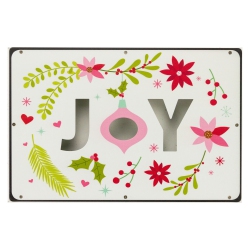 NORTHLIGHT 12" Wood And Metal 'joy' Christmas Wall Sign