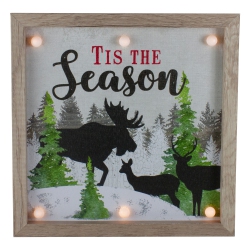 NORTHLIGHT 12" Lighted 'tis The Season' Christmas Wall Decor