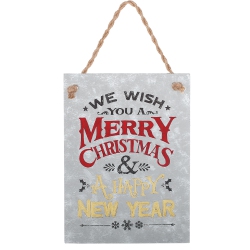 ROMAN 7.5" We Wish You A Merry Christmas Verse Metal Christmas Tree Ornament