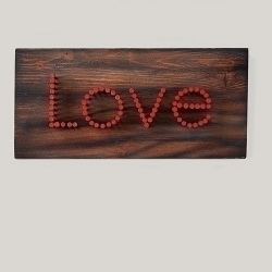 ROMAN 9.5" Rustic Chic "love" Hammered Nail Adorned Wooden Plaque Decoration