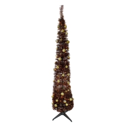 NORTHLIGHT 6' Pre-Lit Pre-Decorated Pop-Up Artificial Christmas Tree In Brown
