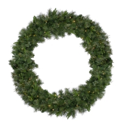 NORTHLIGHT Pre-Lit Ashcroft Cashmere Pine Commercial Artificial Christmas Wreath - 60-Inch, Warm Lights In White