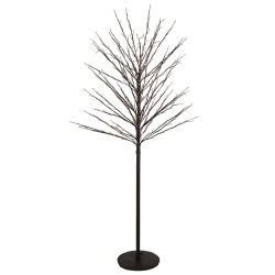 NORTHLIGHT 5' Black Led Lighted Christmas Twig Tree - Warm Lights In White