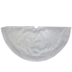 NORTHLIGHT 48-Inch Sheer Organza With Faux Fur Trim Christmas Tree Skirt In White
