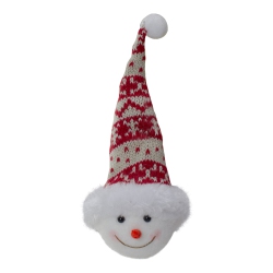 NORTHLIGHT 7" Smiling Snowman Head Wearing A Winter Hat Christmas Ornament