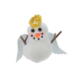ROMAN 5" And Gold Angel Snowman With Halo Christmas Ornament In White
