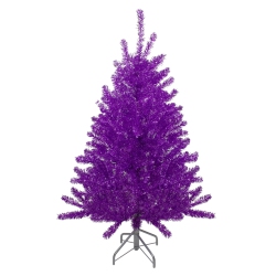 NORTHLIGHT 4.5' Metallic Tinsel Artificial Christmas Tree - Unlit In Purple