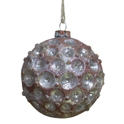 NORTHLIGHT Mercury Distressed Glass Christmas Ball Ornament 3.5" (88Mm) In Silver